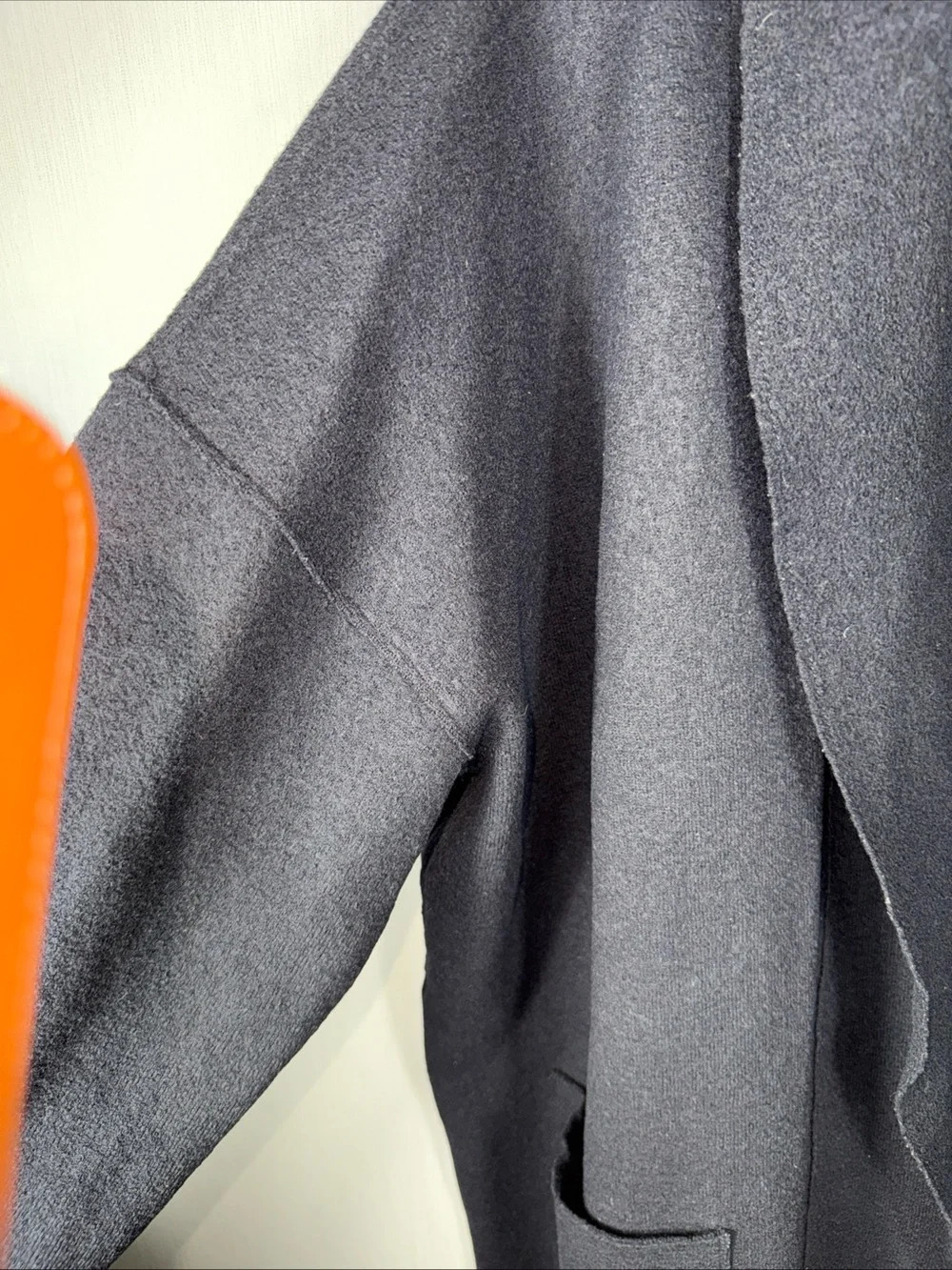 Eileen Fisher L Black 100% Wool Open Front Cardigan Jacket Career Quiet Luxury